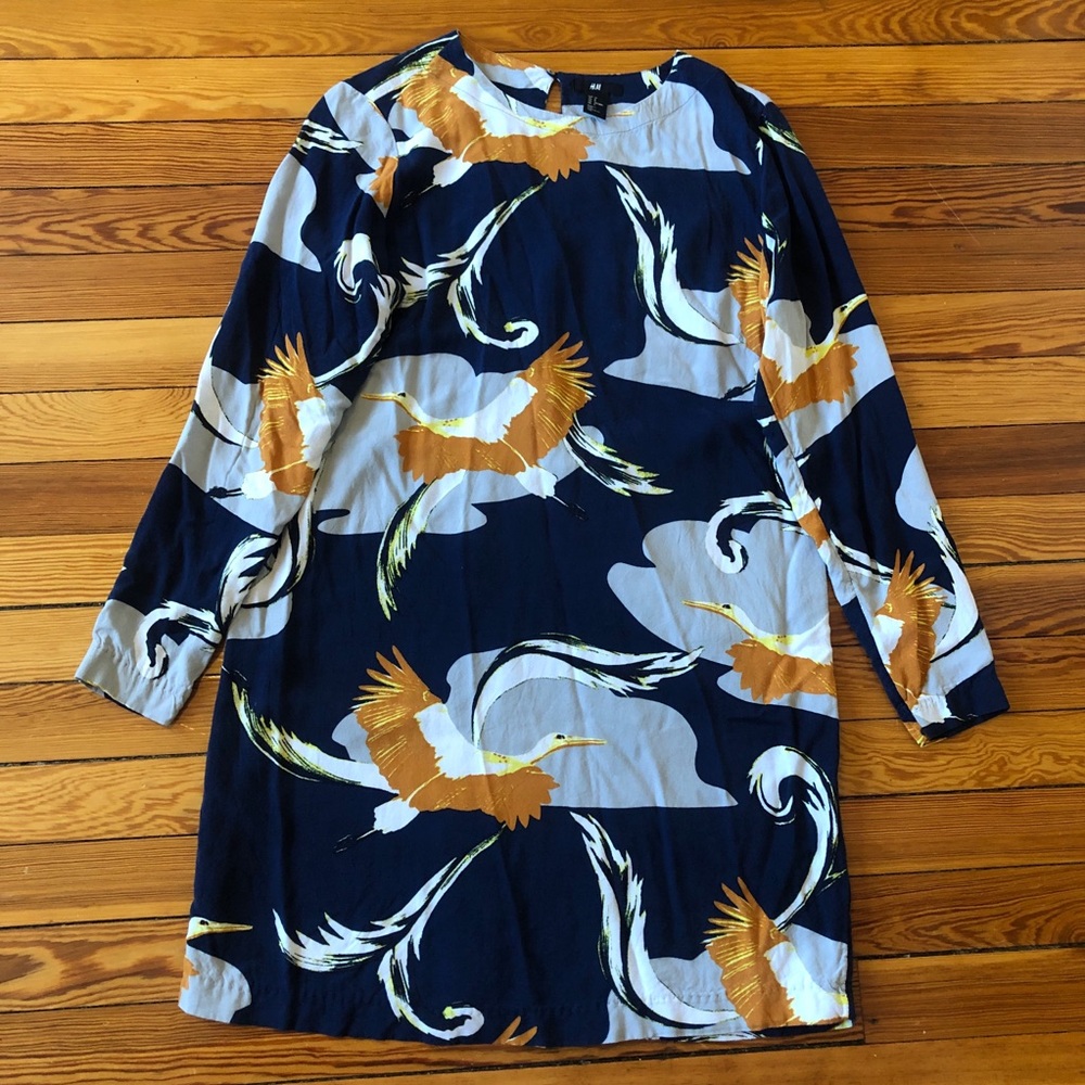 Peek-a-Boo Back Stork-Print Dress from H&M